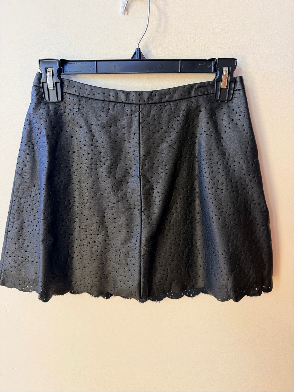 Black Eyelet A-Line Mini Skirt